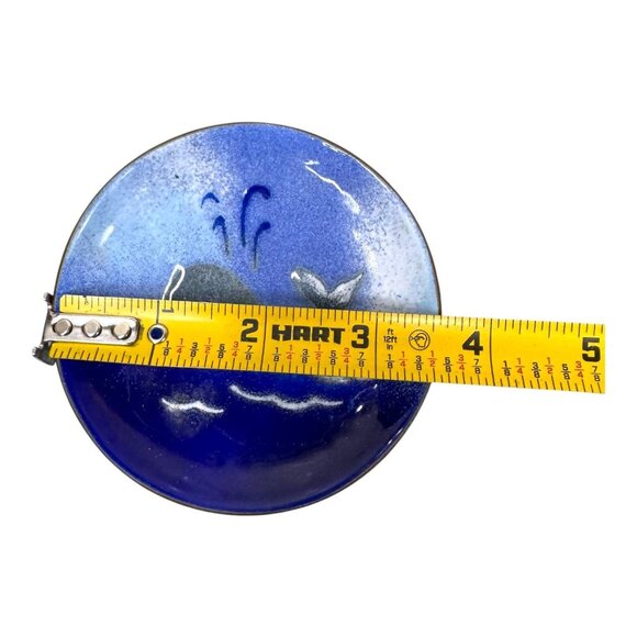 Bovano of Cheshire Dish Painted Enamel on Copper 3.5” Whale Dish Vintage Beach - Picture 3 of 3